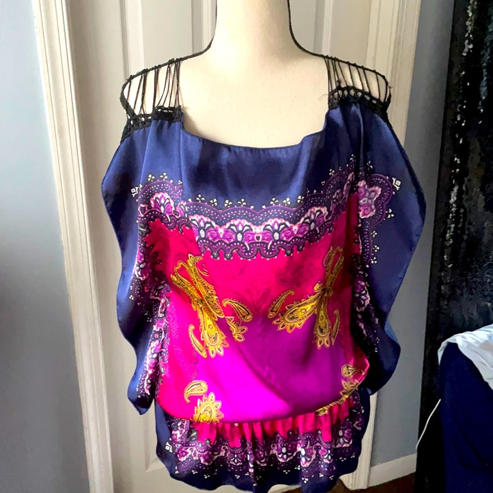 Trac Women's Blouse in Pink and Blue